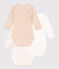 SET VAN 3 KATOENEN BODY'S MET LANGE MOUWEN VOOR BABY'S variante 2