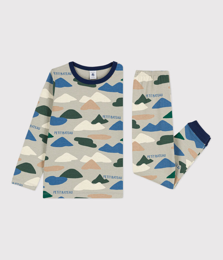 Pyjama petit gar&ccedil;on en tubique gris/multicouleur