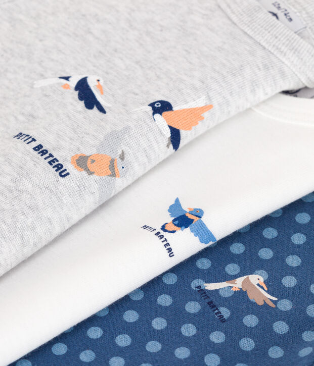 Lot de 3 bodies manches longues en coton b&eacute;b&eacute; multicouleur