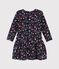 Katoenen jurk met lange mouwen baby blauw SMOKING/wit MULTICO