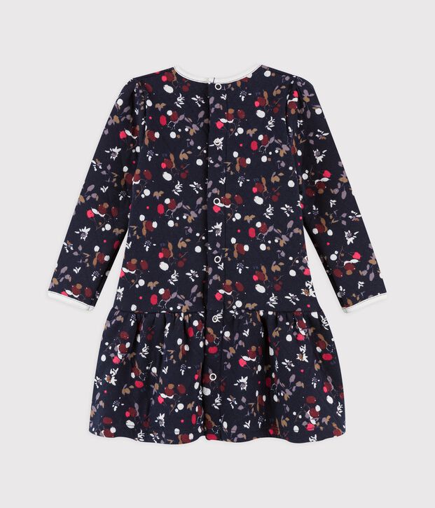 Robe manches longues en coton b&eacute;b&eacute;. bleu/multicouleur