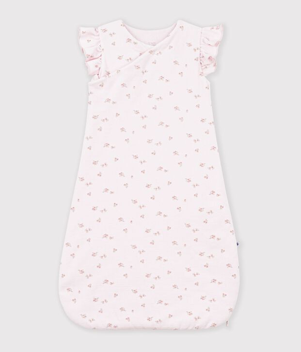 Fluwelen babytrappelzakje met bloemenprint TOG 3 roze/multicouleur