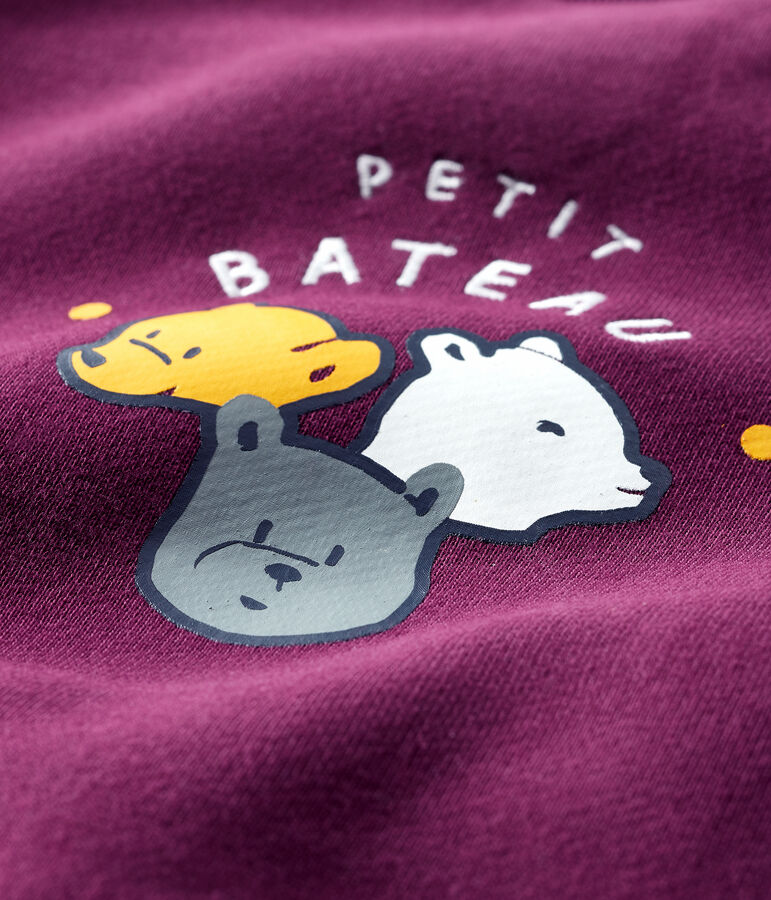 Sweatshirt b&eacute;b&eacute; gar&ccedil;on imprim&eacute; violet