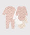 Coffret pyjama et 3 bodies fleurs bébé variante 1