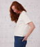 LE BOXY, katoenen T-shirt voor dames wit MARSHMALLOW