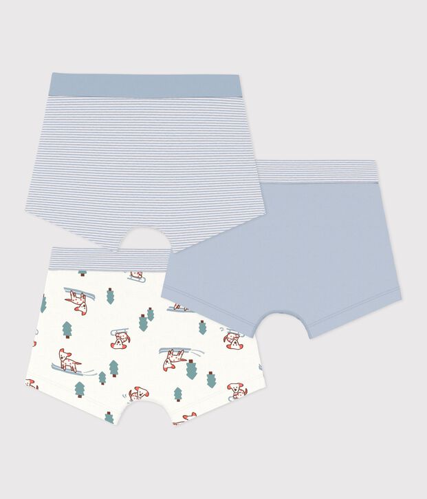 Setje katoenen boxershorts met overtrokken tailleband en print multicouleur