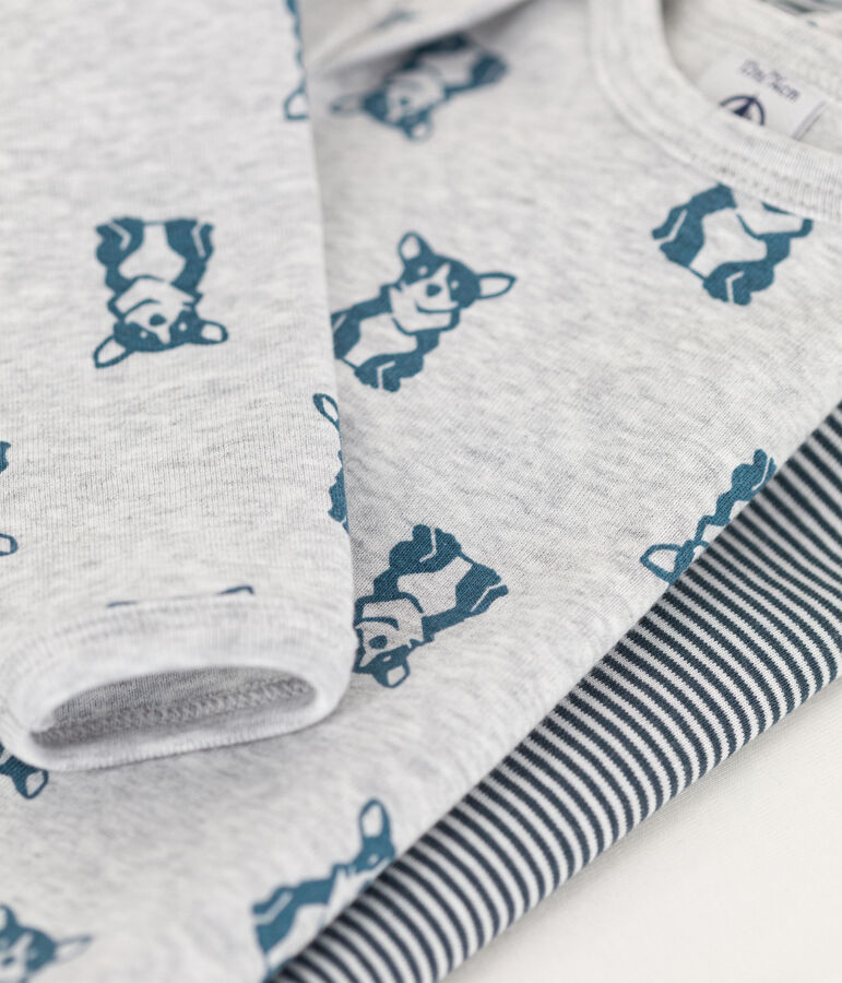 Set van 3 katoenen body's met lange mouwen en hondenprint voor baby's multicouleur
