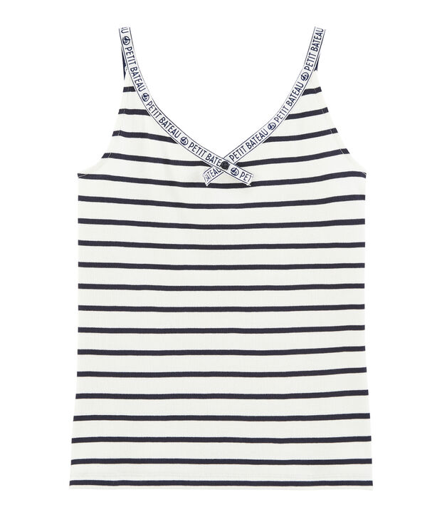 Tanktop voor vrouwen wit/blauw
