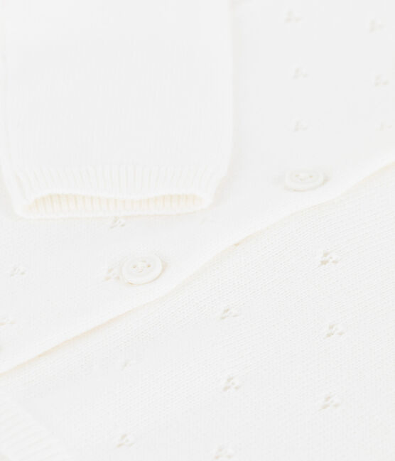 Babycardigan in verfijnd tricot wit MARSHMALLOW