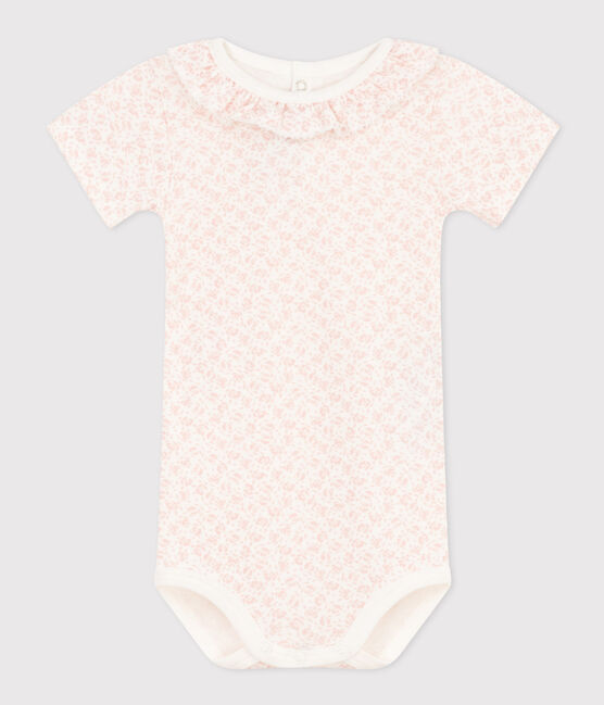Babybody met korte mouwen en kraagje van katoen MARSHMALLOW/ PANTY