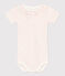 Babybody met korte mouwen en kraagje van katoen MARSHMALLOW/ PANTY