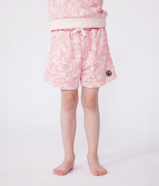Katoenen short met print voor kinderen roze FLEUR/ SPI