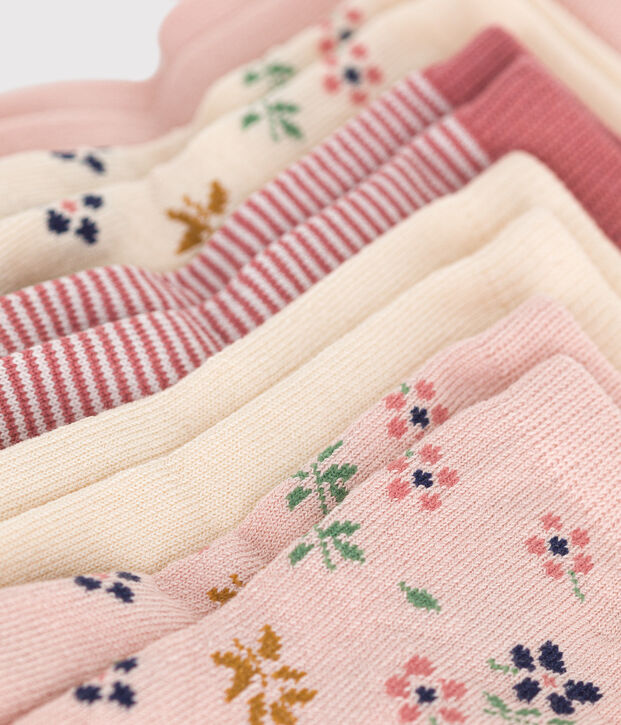 Set van 5 paar babysokken in katoen met bloemetjes multicouleur