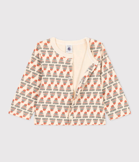 Cardigan voor baby's in dikke jersey met print wit AVALANCHE/ MULTICO