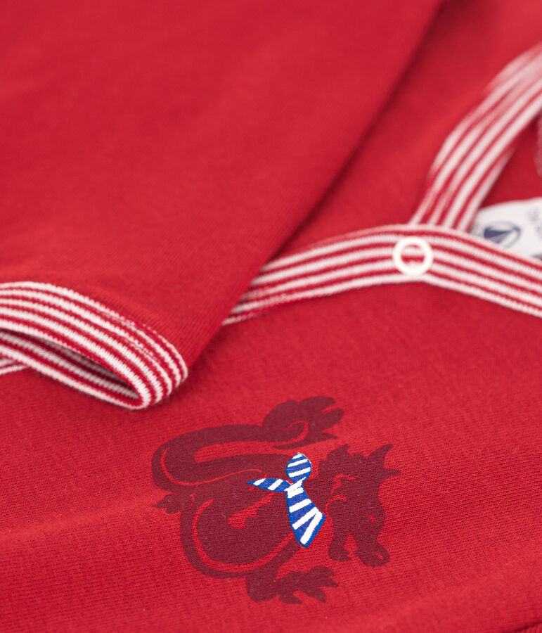 Pyjama b&eacute;b&eacute; sans pieds en coton rouge