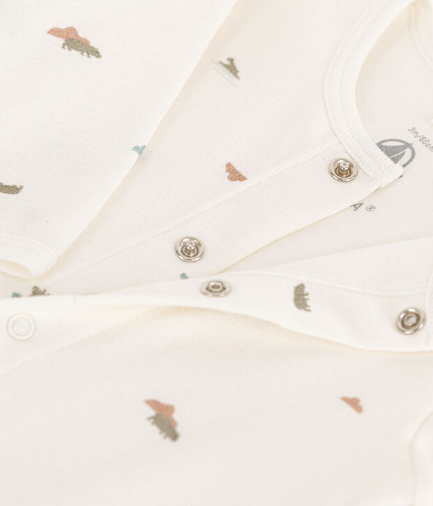 Bodyjama imprim&eacute;s en coton blanc/multicouleur