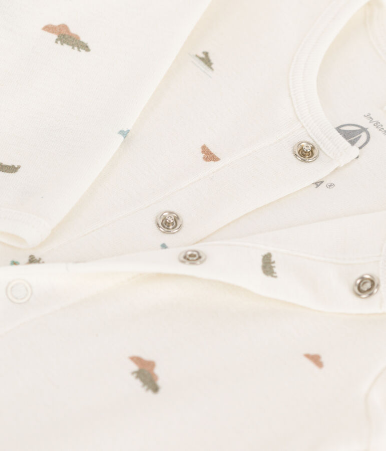 Katoenen bodyjama met print wit MARSHMALLOW/wit MULTICO