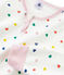Meisjespyjama met hoge tailleband van dubbelzijdig jersey wit MARSHMALLOW/wit MULTICO