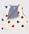 Gilet sans manche bébé cœur reversible en coton blanc AVALANCHE/ MULTICO