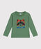 T-shirt met lange mouw van dunne jersey voor jongens groen PALMERAIE