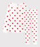 Pyjama fille imprimé cœurs en côte blanc MARSHMALLOW/rouge TERKUIT