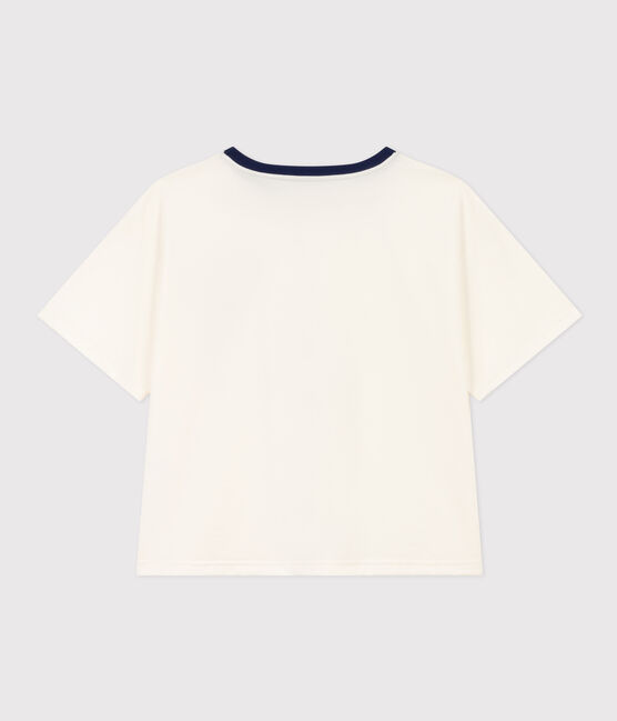LE BOXY, katoenen T-shirt voor dames wit MARSHMALLOW