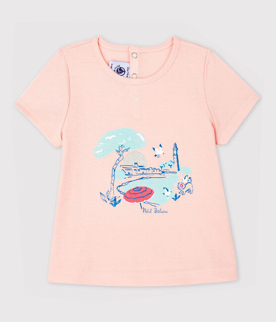 Blouse manches courtes avec col bébé fille rose MINOIS
