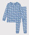 Katoenen pyjama met walvisprint voor kinderen blauw BEACH/ MARSHMALLOW