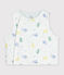 Omkeerbare katoenen cardigan zonder mouwen met drakenprint wit/multicouleur
