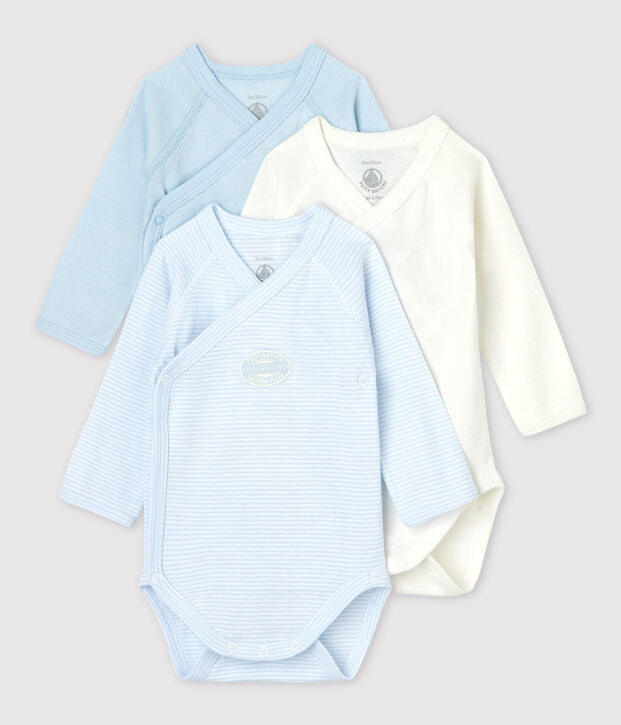 Lot de 3 bodies b&eacute;b&eacute; en coton biologique multicouleur