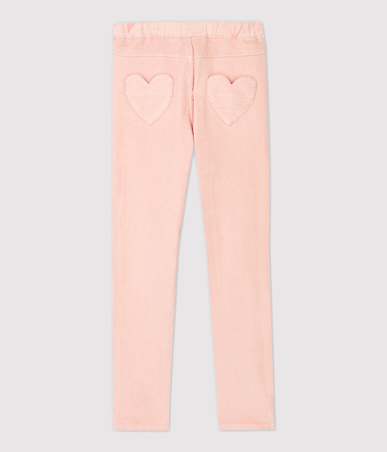 Skinny meisjesbroek van fluweel roze