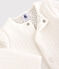Vest in doorgestikte tubic voor baby's. wit MARSHMALLOW