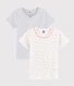 Lot de 2 tee-shirts manches courtes imprimé chat petite fille