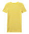 Gestreept dames-T-shirt met V-hals in origineel geribd katoen geel SHINE/wit MARSHMALLOW
