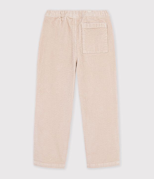 Pantalon droit enfant en velours beige clair