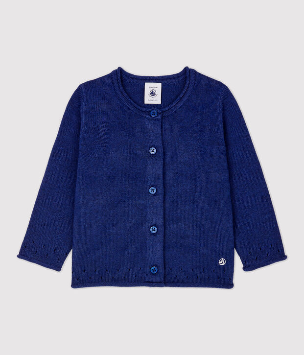Cardigan van tricot baby. blauw