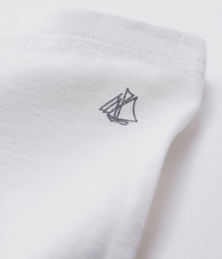 Legging b&eacute;b&eacute; fille en c&ocirc;te 1x1 unie blanc