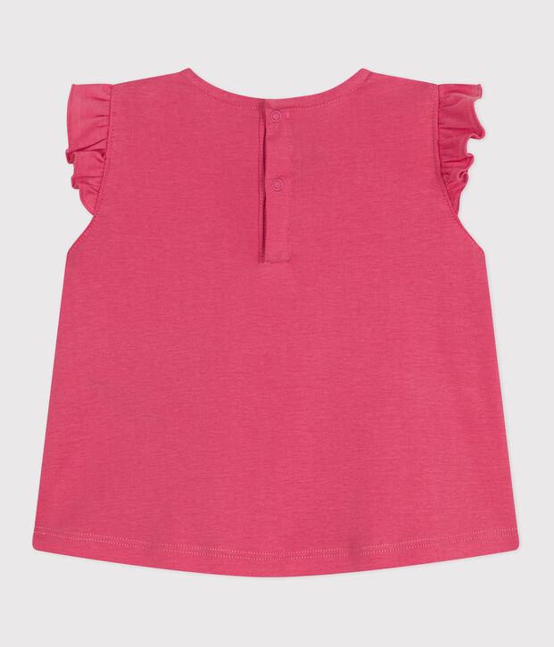 Blouse b&eacute;b&eacute; en coton sans manches rose