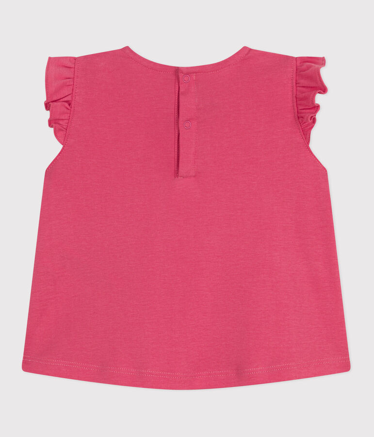 Blouse b&eacute;b&eacute; en coton sans manches rose