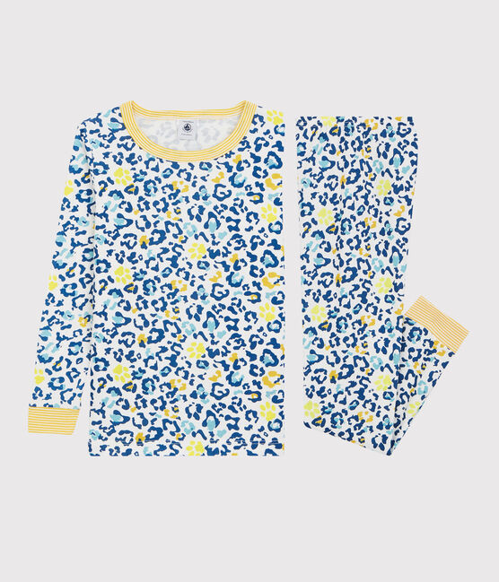 Pyjama snugfit imprimé panthère petit garçon-petite fille blanc MARSHMALLOW/blanc MULTICO