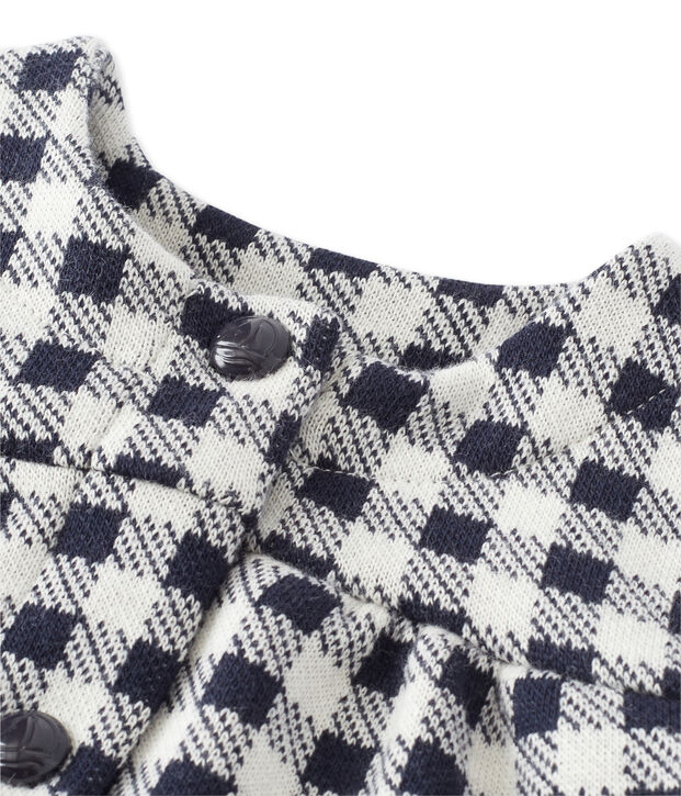 Cardigan b&eacute;b&eacute; fille &agrave; carreaux vichy bleu/blanc