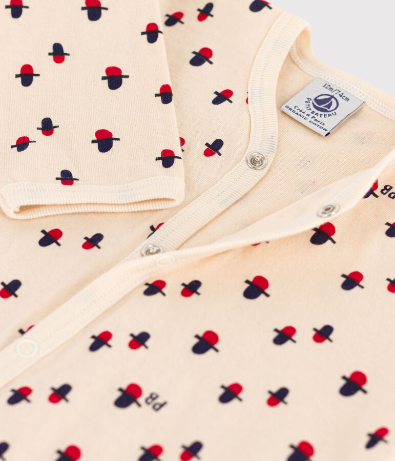 Babypyjama in tubic met print ecru/multicouleur