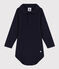 Katoenen body met lange mouwen en polokraagje voor baby's blauw SMOKING