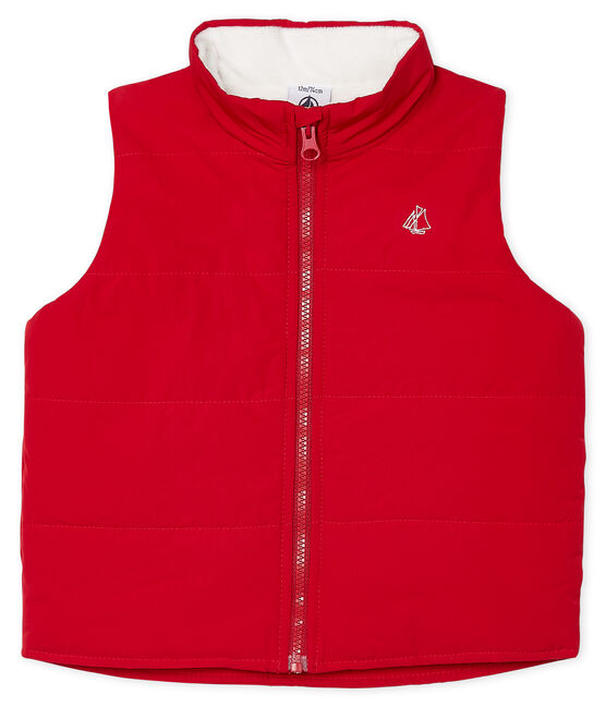 Mouwloze jas babyjongen rood TERKUIT CN