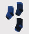 Lot de 3 paires de chaussettes bébé garçon bleu SMOKING/bleu LIMOGES
