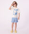 Gestreepte zwemshort voor kinderen blauw/wit