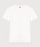 L'Iconique T-shirt met korte mouw en kartelrandje van effen ribstof voor dames wit ECUME