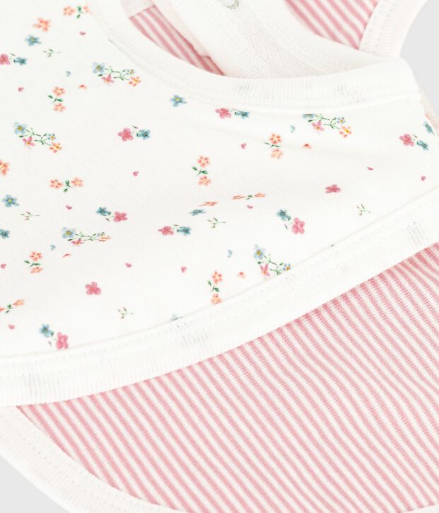 Lot de bavoirs b&eacute;b&eacute; en coton imprim&eacute; fleuri multicouleur