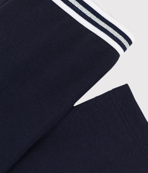 Jegging en coton &eacute;lasthanne enfant fille bleu marine