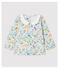 Blouse à col manches longues en jersey bébé fille gris POUSSIERE/blanc MULTICO